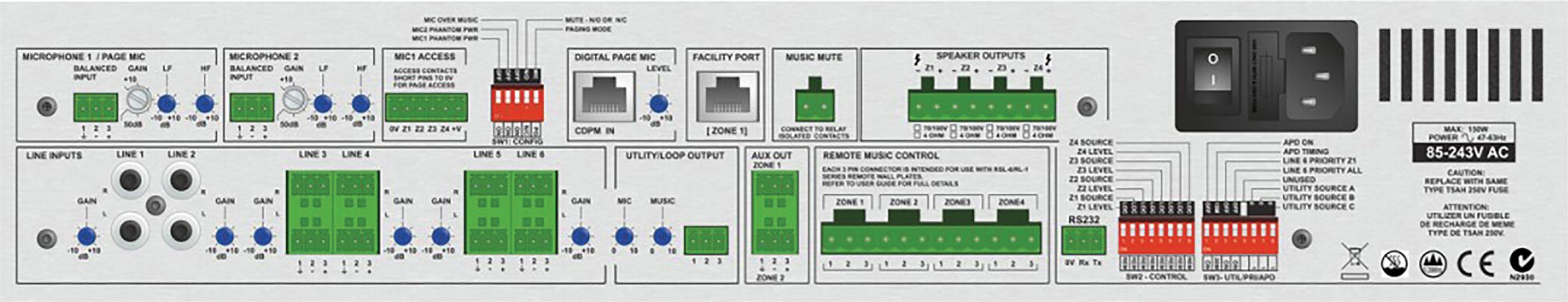 Cloud 46/80 4 Zone (4x80w) Integrated Mixer Amplifier