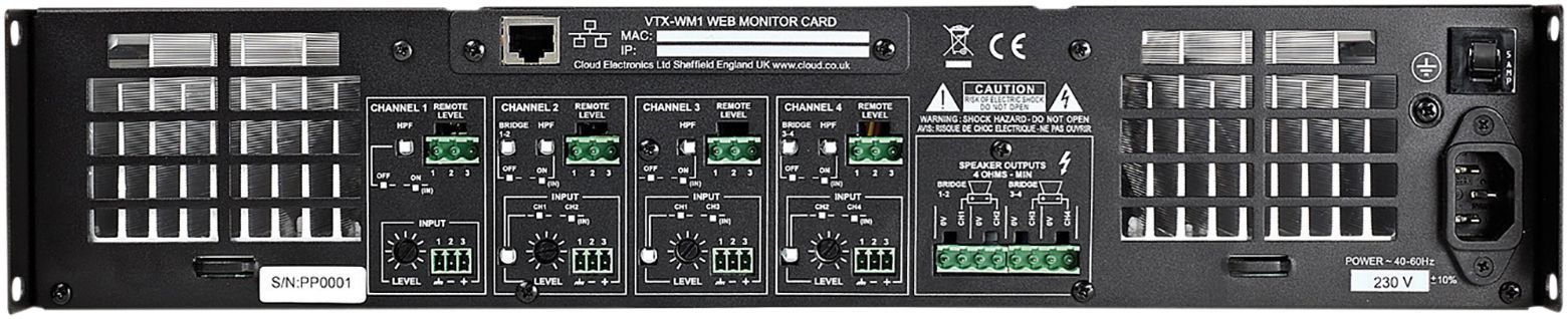 Cloud VTX4120 Power Amplifier 4x 120W/4