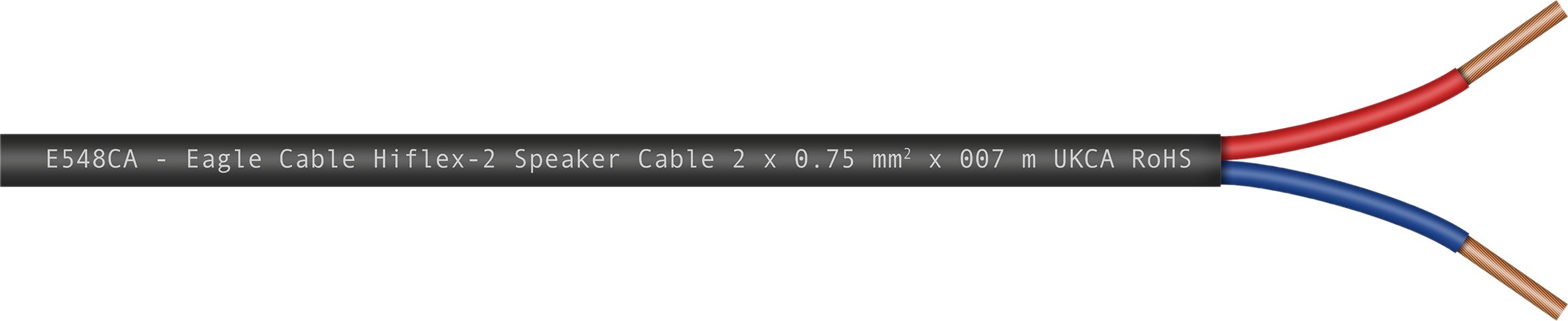 100m Hiflex-2 2x0.75mm CSA ,Copper Cored Black Speaker Cable