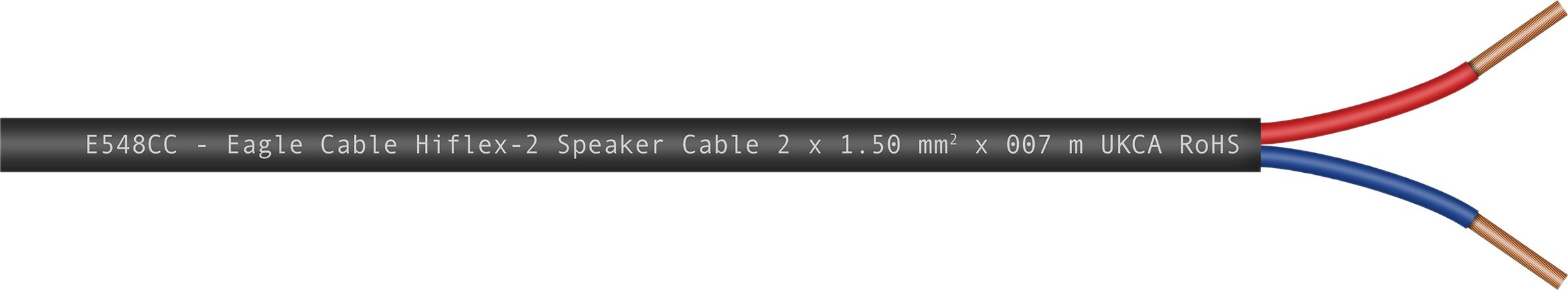 100m Hiflex-2 2x1.5mm CSA Oxygen Free Copper Cored Black Speaker Cable