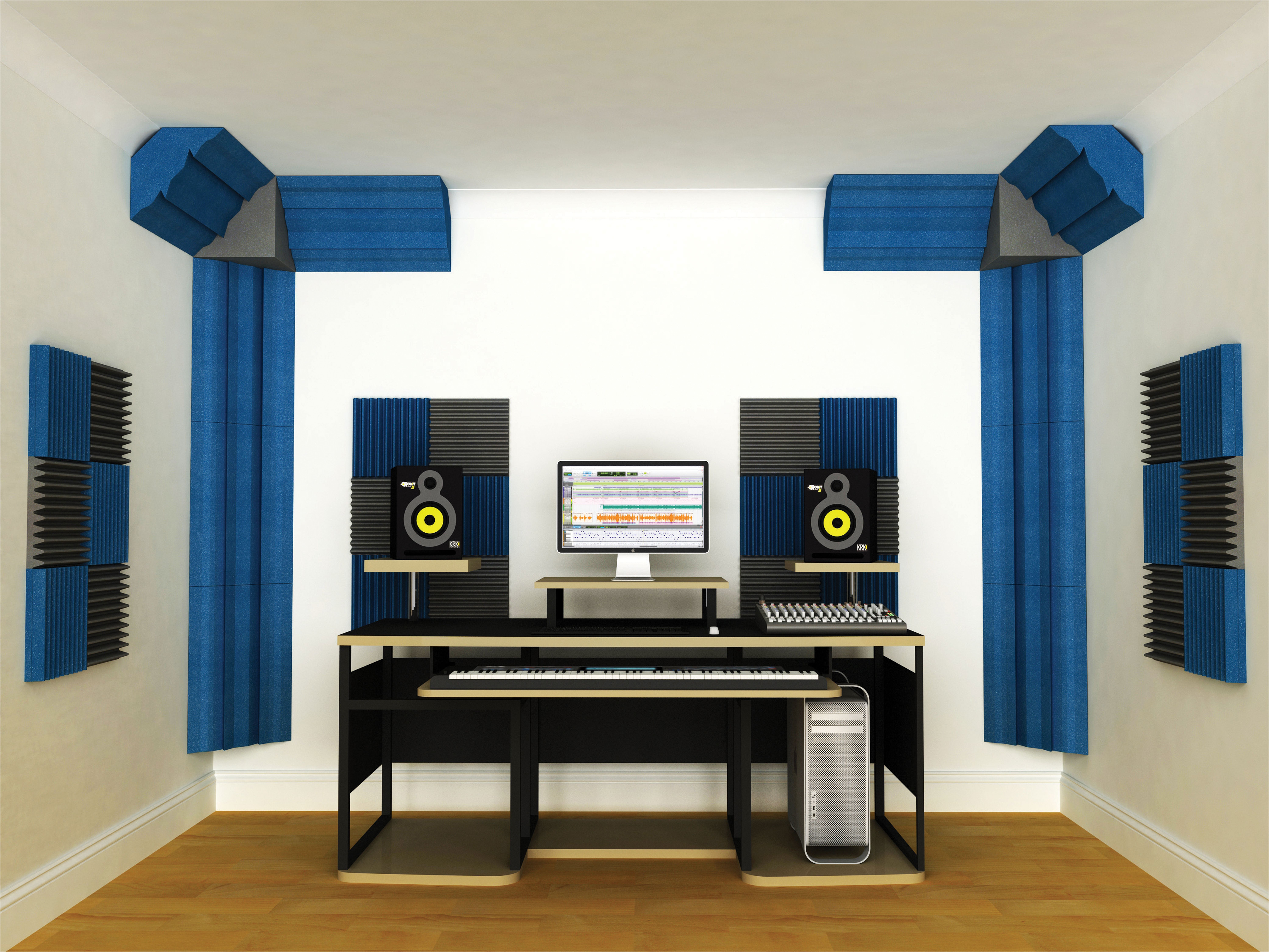 30 X 30 X 60cm Corner Acoustic Trap (Pack of 2)  Electric Blue
