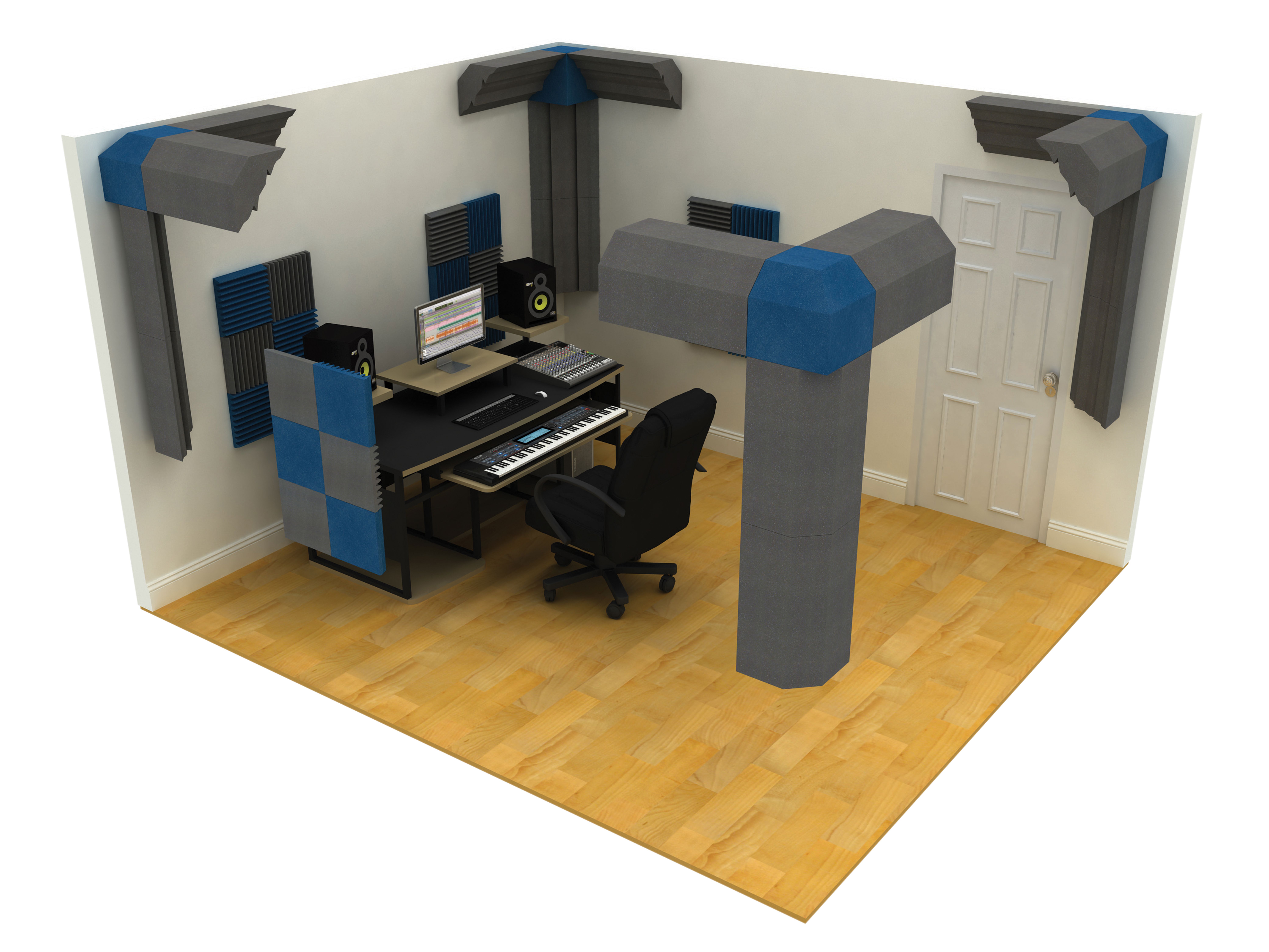 30 X 30 X 30cm Corner Acoustic Cube (Pack of 2)  Electric Blue