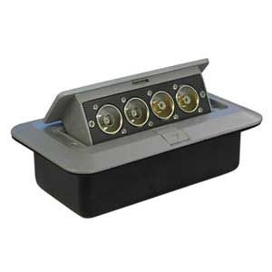 Pop-Up AV Plate With BNC Connectors & Phono Sockets