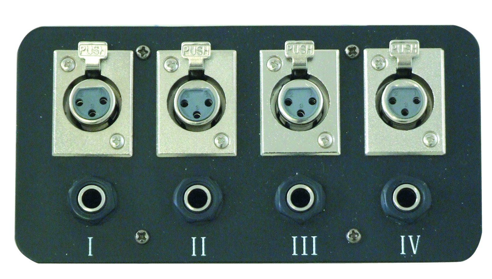 Metal AV Wall Plate with XLR Sockets & 6.35mm Jack Sockets