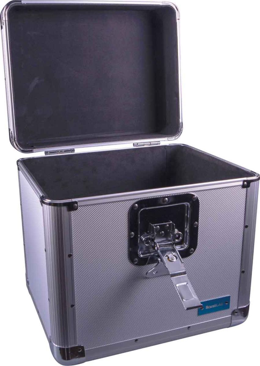 Record Case, Silver Euro Style Album Case Holds 70 Records