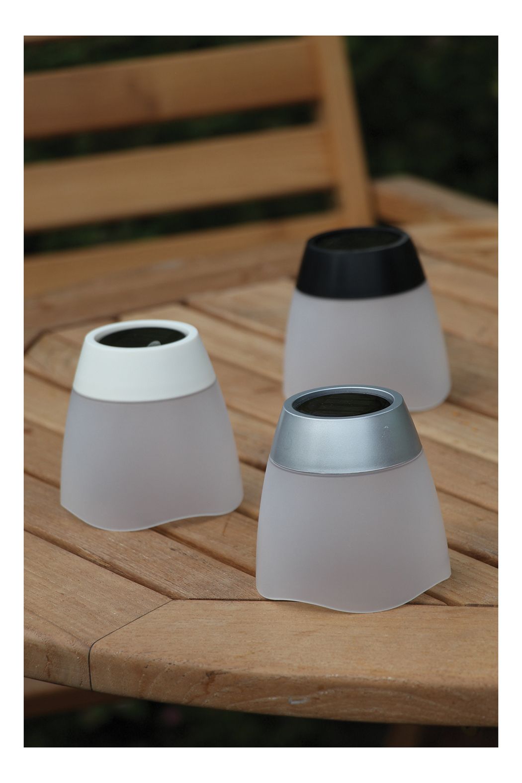 Solar Tumbler Table Lights in White, Grey and Black