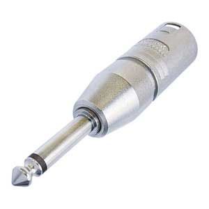 Neutrik NA2MP 3 Pin XLR Male to Mono 6.35mm Jack Plug Adaptor