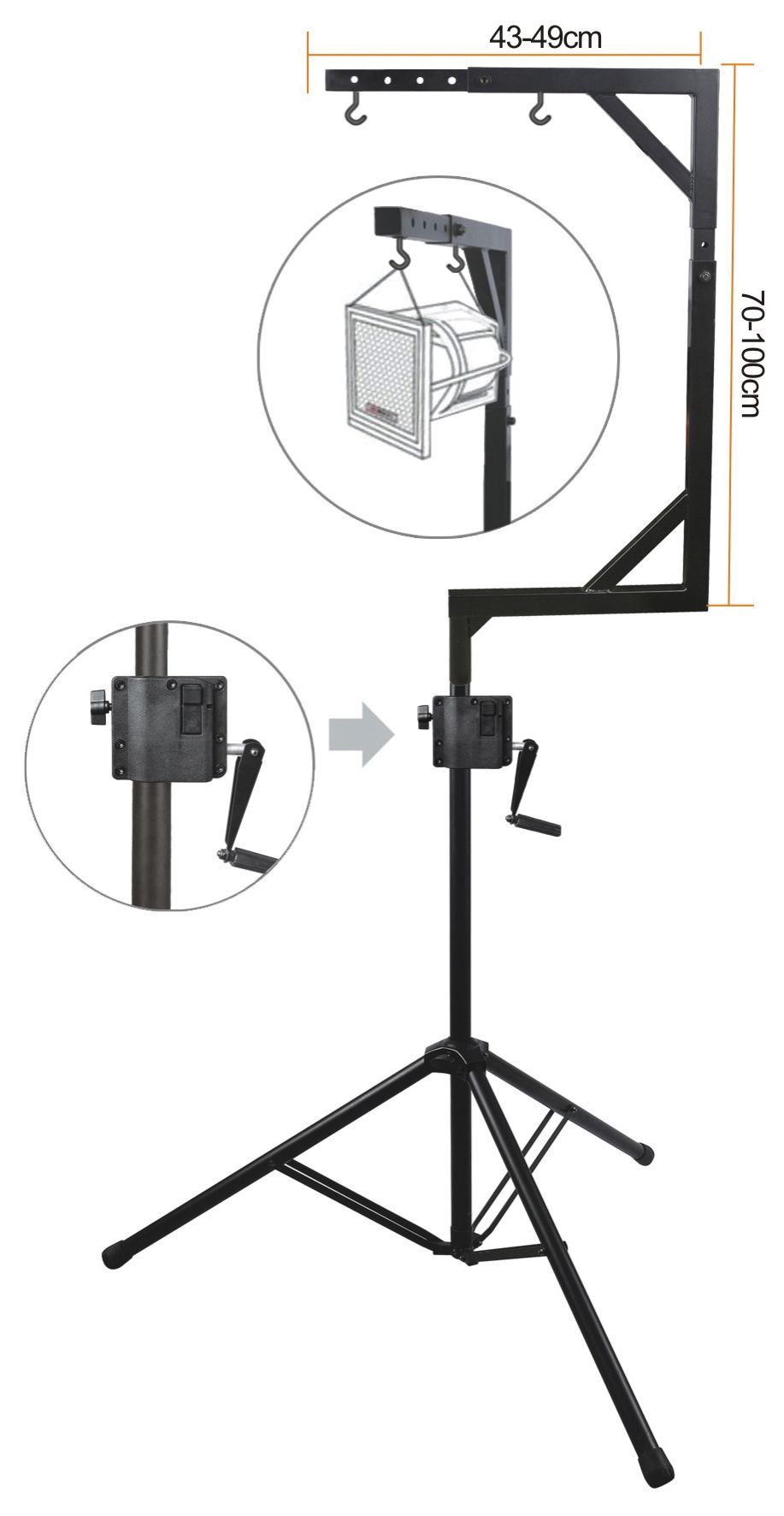 Heavy Duty Lighting Stand with Winch