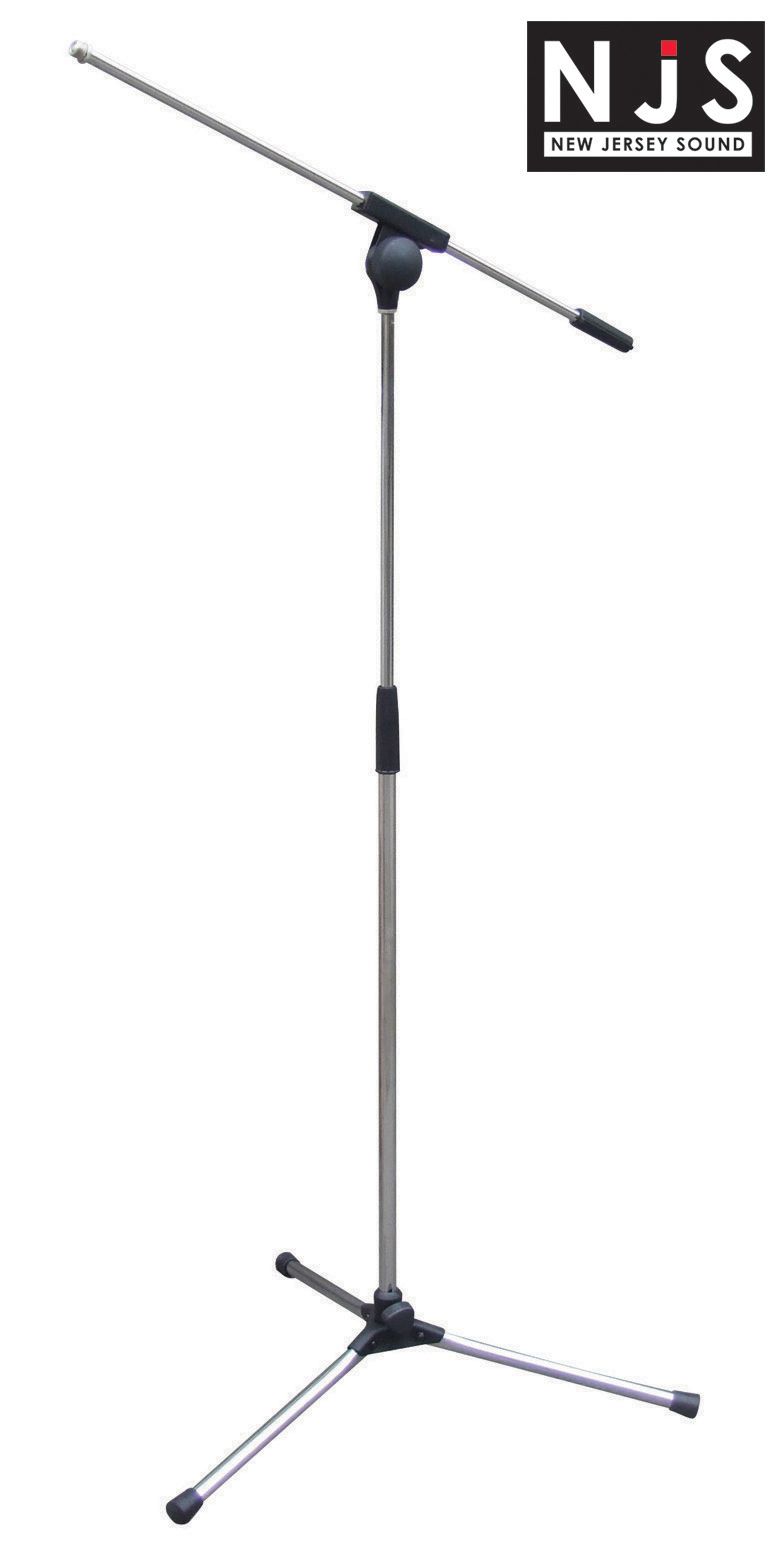 NJS Microphone Boom Arm Stand Chrome Black All Metal