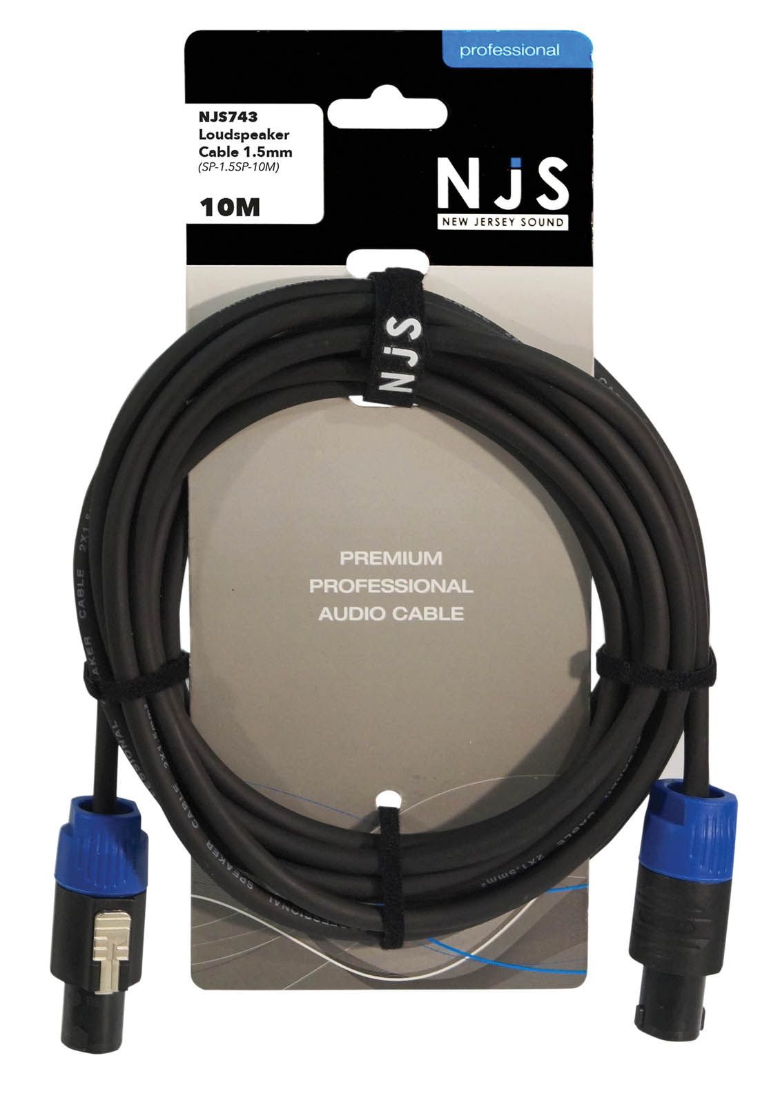 Loudspeaker Cable with 2 x 1.5mm REAN Plugs 10m