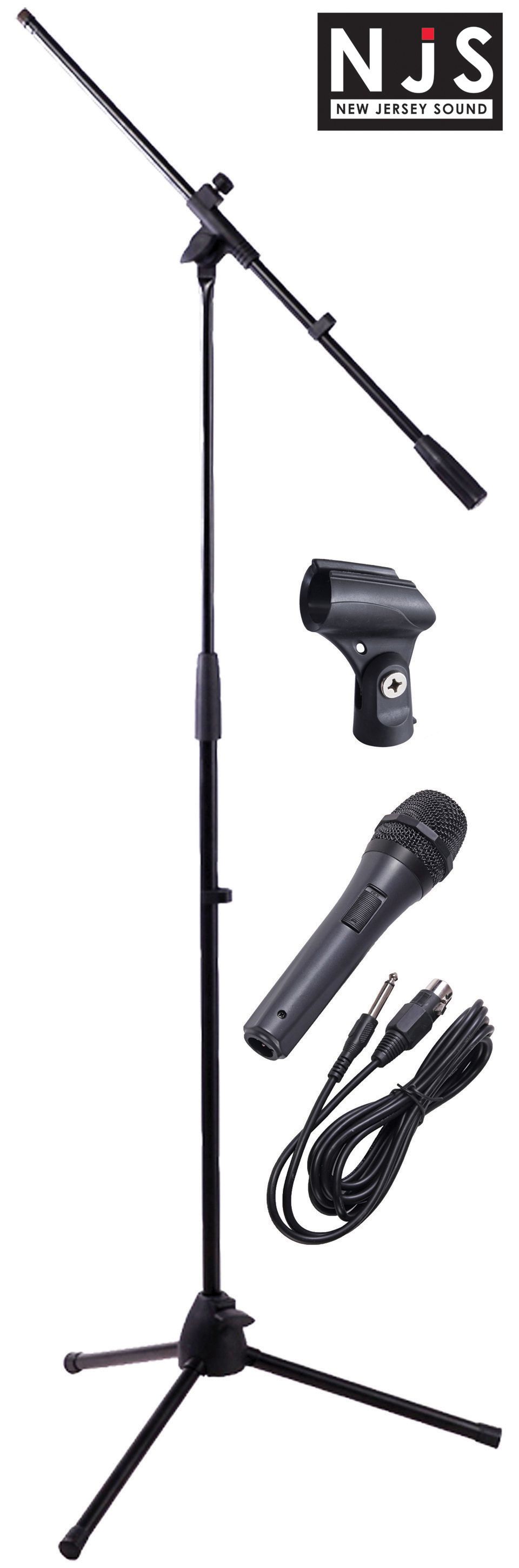 NJS Professional Complete Dynamic Microphone and Mic Stand Kit