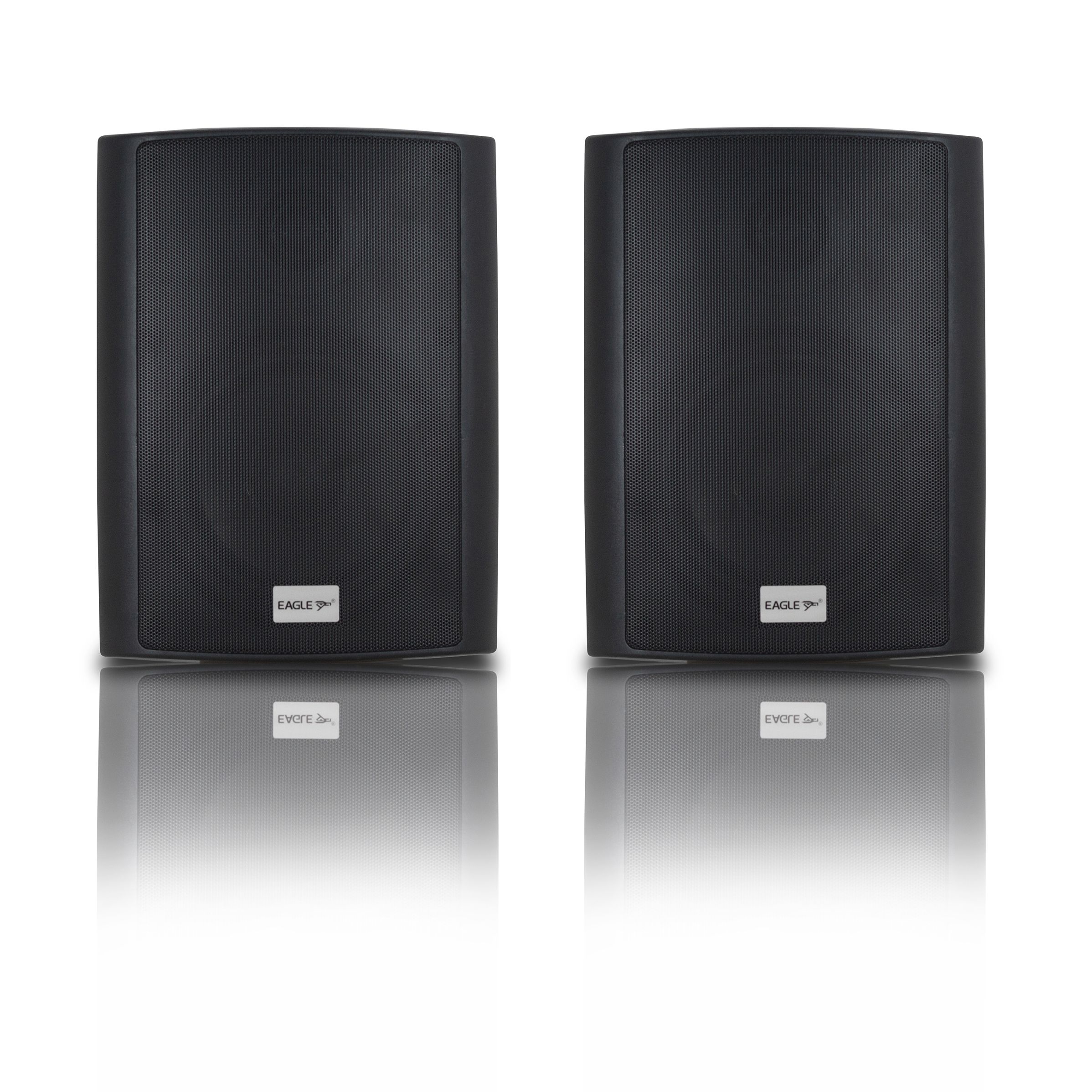 Eagle 40W 6.5" 100v Line or 8 Ohm Outdoor Black Speaker (Pair)