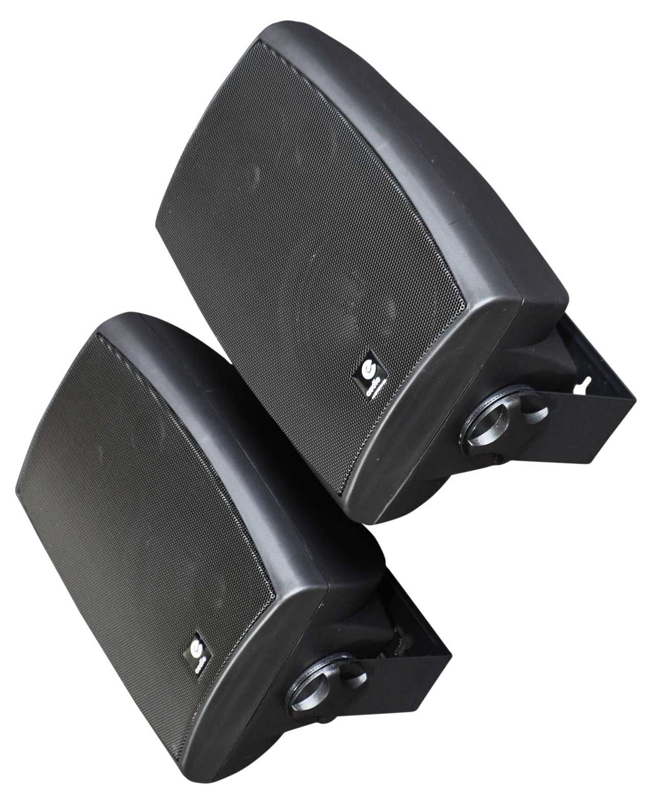 60W Active BLUETOOTH Wall Mount BLACK Speakers with Aux Inputs