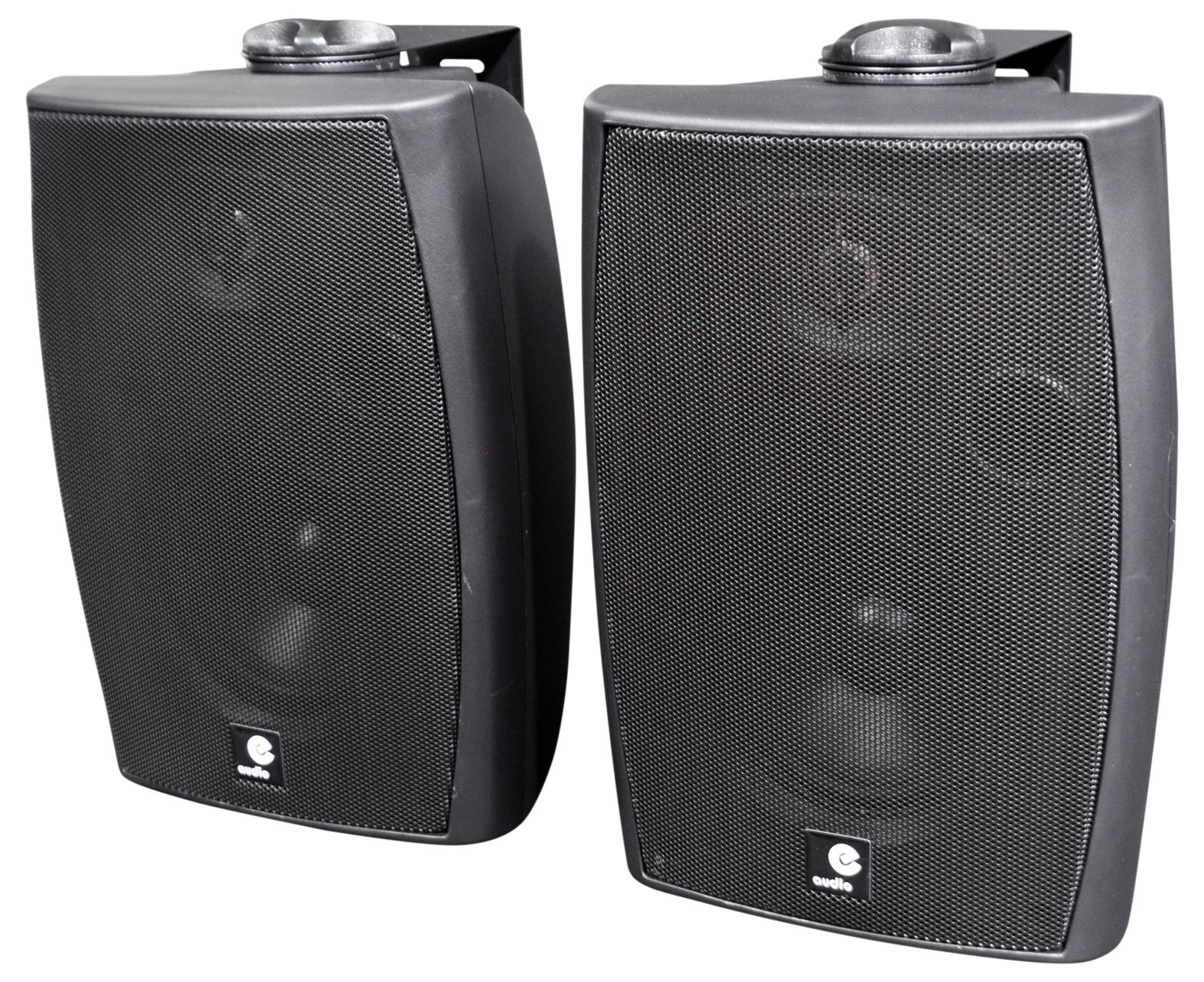 PAIR 60W Active Wall Mount Speakers BLACK, BLUETOOTH  and AUX Inputs P602YBA