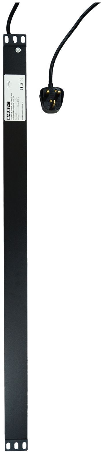 12-Way Vertical Socket 19" PDU with Surge Protection 2m Lead