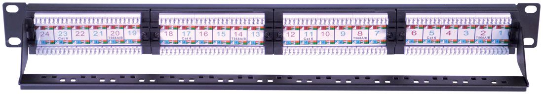 1U 19" 24 Port Cat6 Patch Panel 