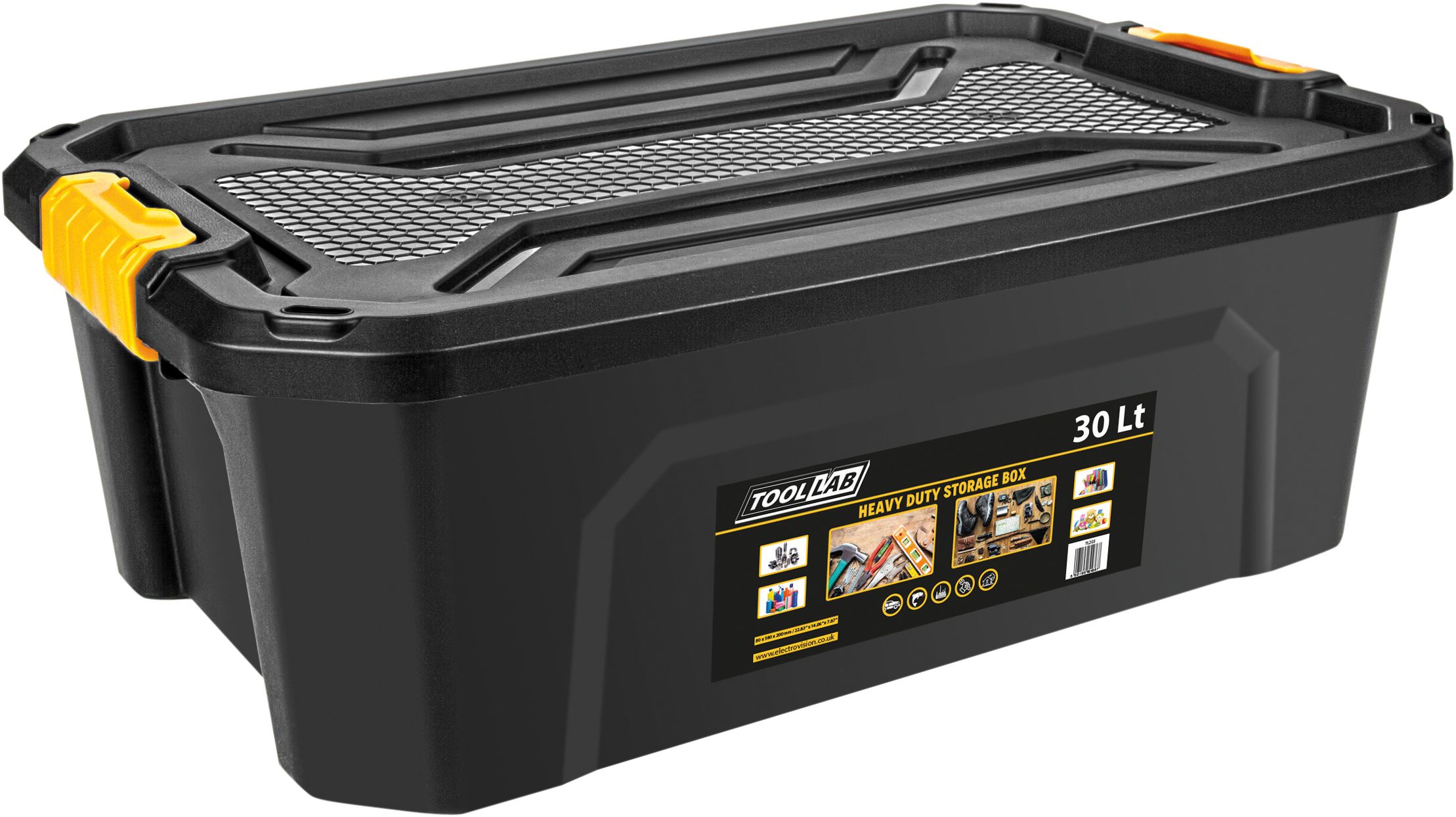 30L Heavy Duty Stackable Storage Box with Clip on Lid