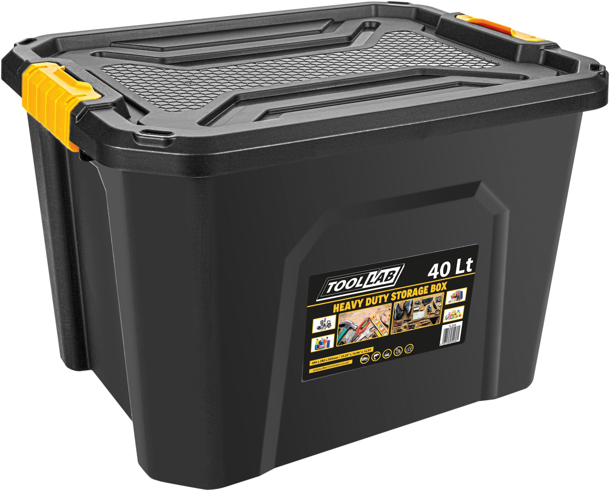 40L Heavy Duty Stackable Storage Box with Clip on Lid