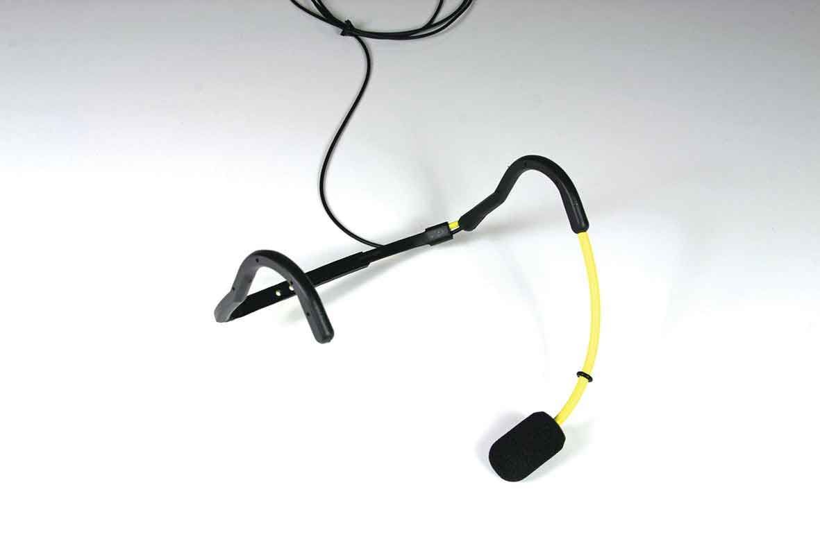 Trantec MIC/SJ66-YE HM-66 Aerobic Headworn Microphone Yellow gooseneck