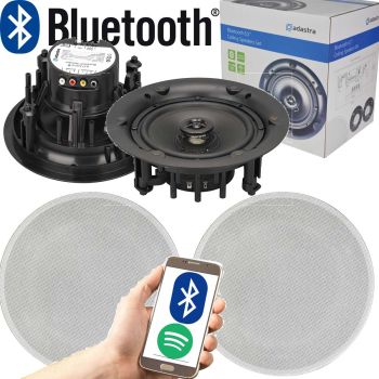 ADASTRA BLUETOOTH 6.5" IN WALL CEILING WIRELESS SPEAKERS PAIR Bedroom Kitchen