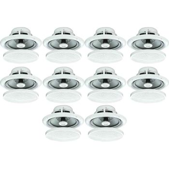 10x Ceiling Speakers 80w 2 Way, Moisture Resistant, Bathroom Kitchen B402