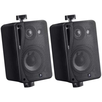 e-audio PAIR Home Restaurant Outdoors Water Resistant ABS 3 Way Mini Speakers