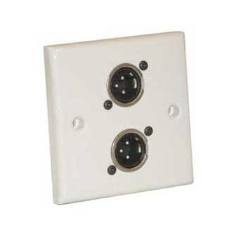 AV Wall Plate with 2 x 3 Pin Male XLR Socket (NC3MDL1)