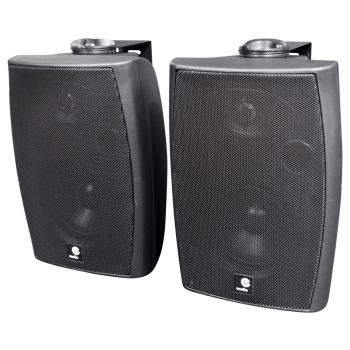 PAIR 60W Active Wall Mount Speakers BLACK, BLUETOOTH  and AUX Inputs P602YBA