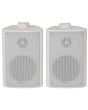 Music Package 4x White Wall Speakers, Bluetooth Amplifier,Cable