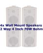 4x Stereo Speakers White Hifi Surround Sound  Adastra Bc4-w 4 inch