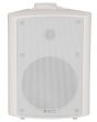4x White Stereo Background Corner Speakers