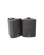 Black Wall Speakers Set Pair Weatherproof Outdoor Garden Background Music