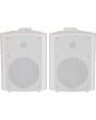 4x White Stereo Background Corner Speakers