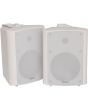 4x White Stereo Background Corner Speakers