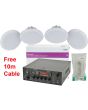 Cafe Restaurant Bluetooth Amplifier 4x Ceiling Speakers System Kit 103.122 B2
