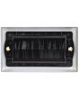 Avlink Brush Wallplate 2g White Steel