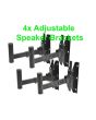 4 x ADJUSTABLE SPEAKER 35mm WALL BRACKETS Max Load 50kg Vertical Extend 129.097