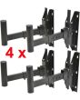 4 x ADJUSTABLE SPEAKER 35mm WALL BRACKETS Max Load 50kg Vertical Extend 129.097
