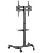 Avlink Compact Height Adjustable Tv Trolley With Shelf