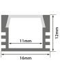 Lyyt Al2-s1612 Aluminium Led Tape Profile Deep Section 2m