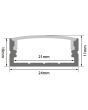 Lyyt Al2-c2310 Aluminium Led Tape Profile Wide Crown 2m Frosted