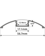 Lyyt Al1-b5712 Aluminium Led Tape Profile Raised Bar 1m
