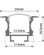 Lyyt Al2-f2520 Aluminium Led Tape Profile T Insert 2m