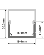 Lyyt Al2-b2020 Aluminium Led Tape Profile Box Section 2m