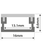 Lyyt Al2-ws1610 Aluminium Led Tape Profile Waterproof Short 2m