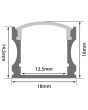2m Aluminium LED Tape Profile Tall Crown Black