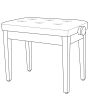 Chord Pb660h-bk Piano Bench - Black (without Compartment)
