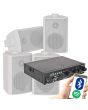 Music Package 4x White Wall Speakers, Bluetooth Amplifier,Cable