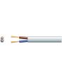 Mercury 2 Core Oval Mains Pvc 2 X 24/0.2mm 6a White 100m