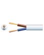 Mercury 2 Core Round Mains Pvc 2 X 24/0.2mm 6a 5.8mm Dia White 100m